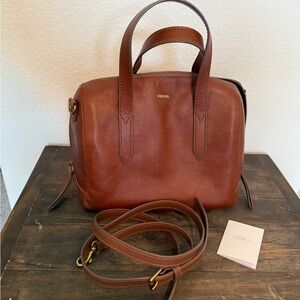 Fossil Tan Leather Satchel